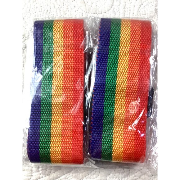 2 Pack Luggage Straps*Travel*Rainbow Suitcase Belts*Quick Release*Gay*LGBTQ+*New - Picture 2 of 2